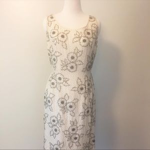 Vintage 1960s beaded white wiggle dress gown